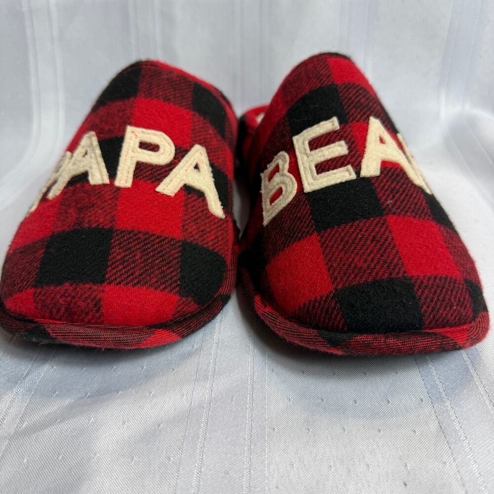 Papa Bear Dearfoams Slippers Men’s 11/12 Buffalo Plaid NWOT
